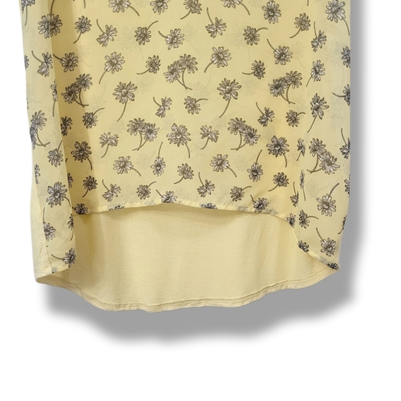 🌿Femme by Tresics Women's XL Sleeveless Sunshine Yellow Floral Blouse-Cute! - Picture 6 of 11